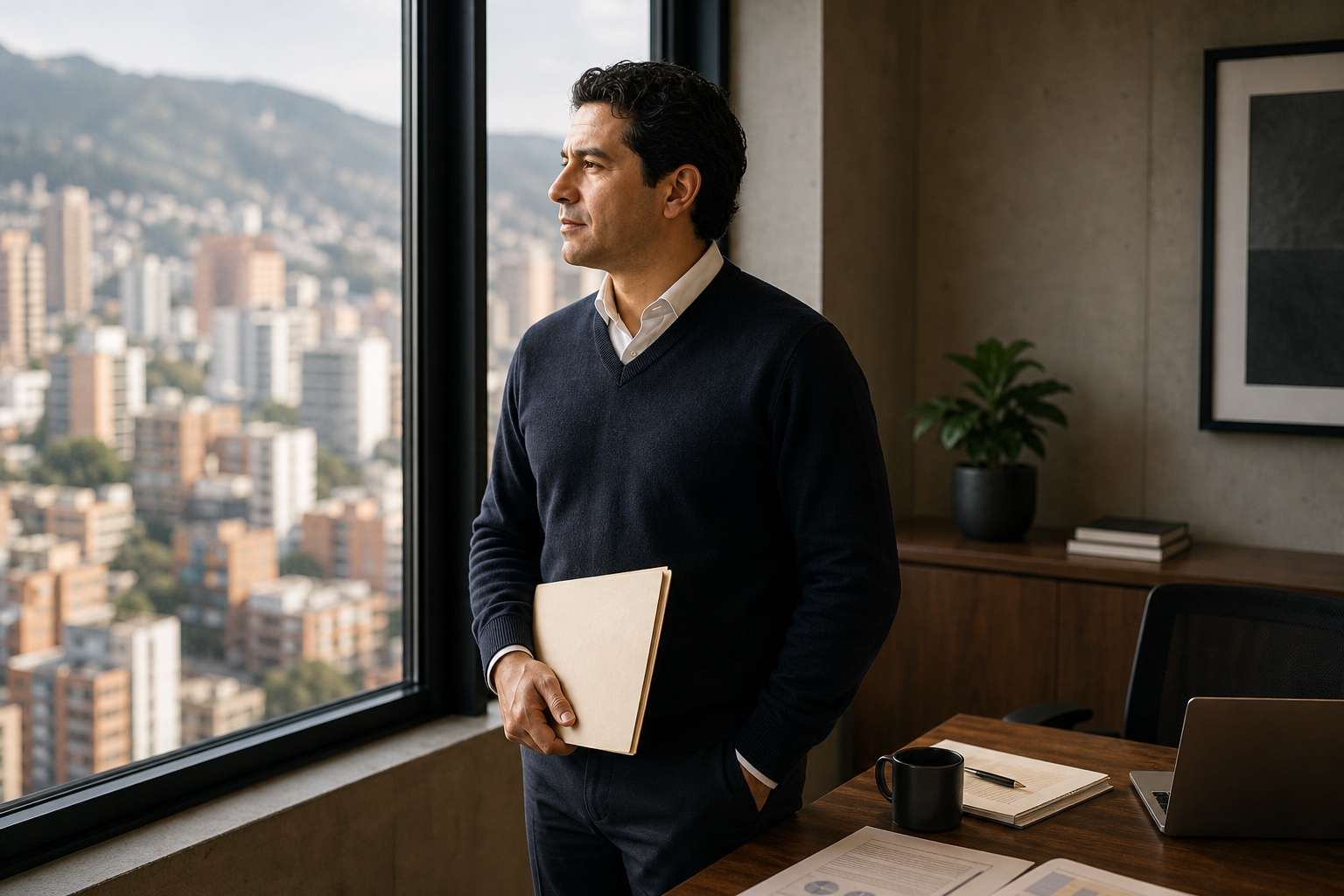 Empresario recuperando claridad y control tras un conflicto entre socios en Colombia