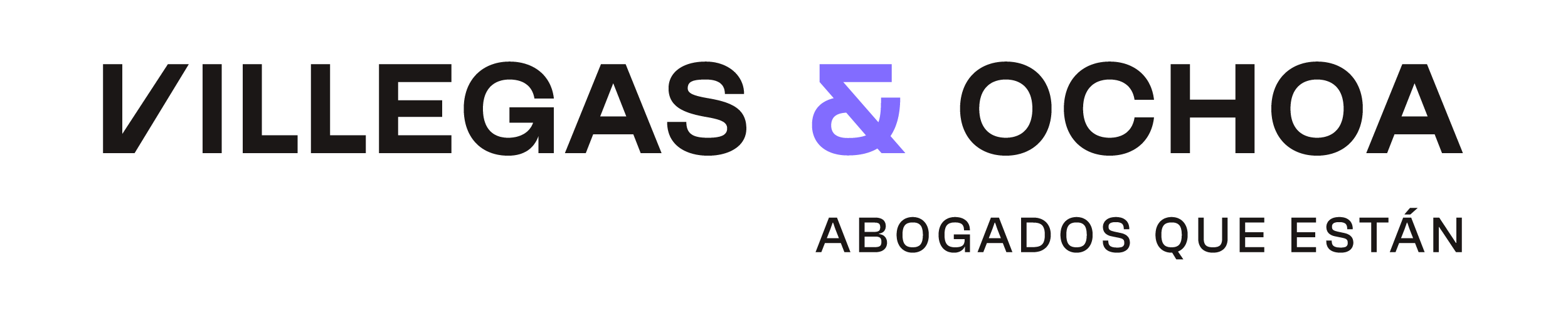 Logo horizontal Villegas & Ochoa con slogan, firma legal en Medellín