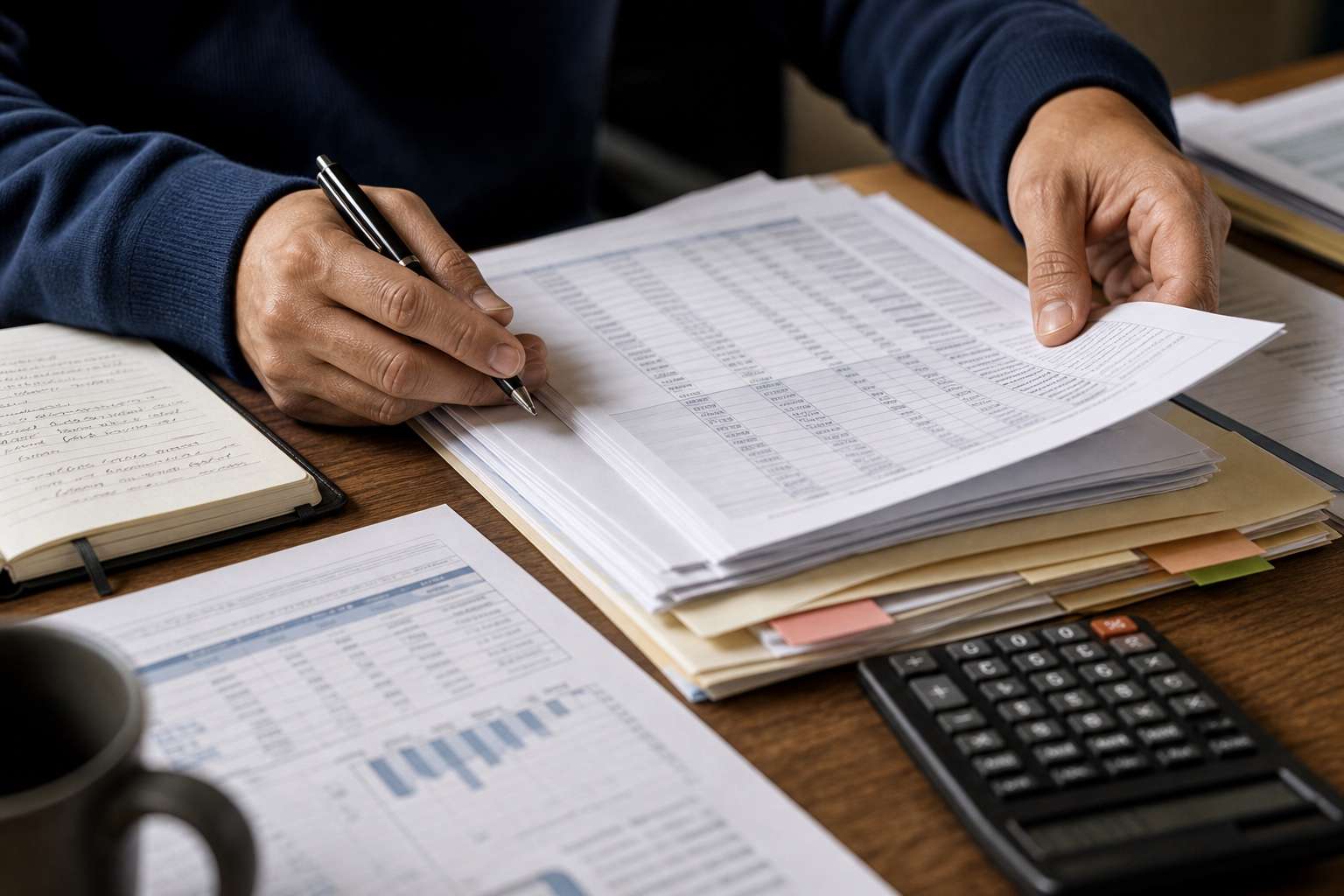 Lista de acreedores y flujo de caja para preparar una solicitud de reorganización empresarial
